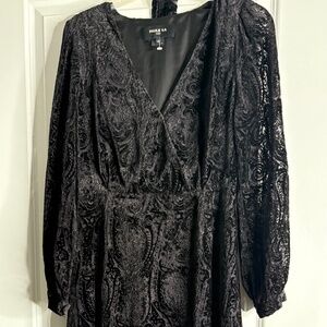 Paula Ka  Black Velvet Dress